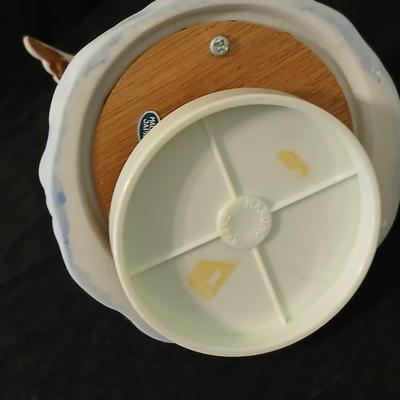 Two angel musical figures - and two small Enesco pocelain figures