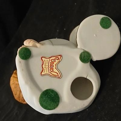 Two angel musical figures - and two small Enesco pocelain figures