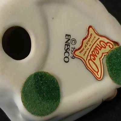 Two angel musical figures - and two small Enesco pocelain figures