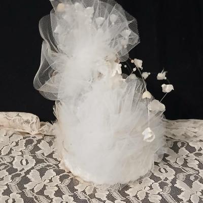 Wilton wedding Cake topper - Anniversary plate - 50th anniversary precious moments Bell - Bianca floral platter and a pink tone lace...