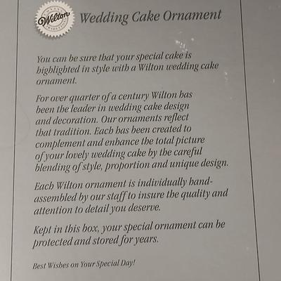 Wilton wedding Cake topper - Anniversary plate - 50th anniversary precious moments Bell - Bianca floral platter and a pink tone lace...