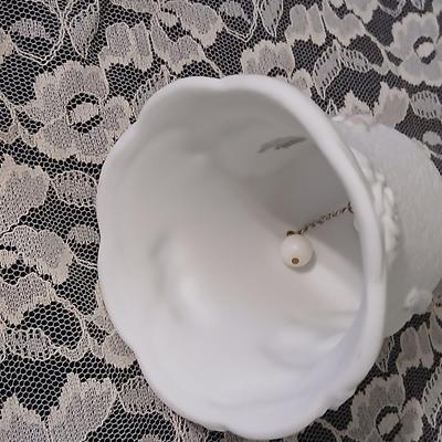 Wilton wedding Cake topper - Anniversary plate - 50th anniversary precious moments Bell - Bianca floral platter and a pink tone lace...