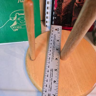 Vintage hand-hewn white birch dough bowl - cookbooks - apron - and other kitchen items