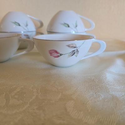 Vintage fine China dinnerware in the Dawn Rose pattern by Sango MCM China setting for Six - 6