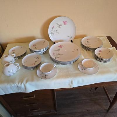 Vintage fine China dinnerware in the Dawn Rose pattern by Sango MCM China setting for Six - 6