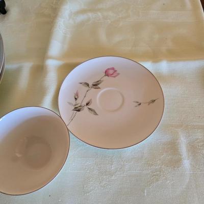 Vintage fine China dinnerware in the Dawn Rose pattern by Sango MCM China setting for Six - 6