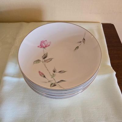 Vintage fine China dinnerware in the Dawn Rose pattern by Sango MCM China setting for Six - 6