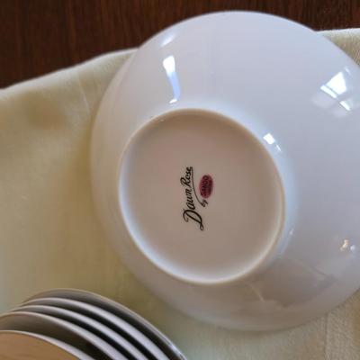 Vintage fine China dinnerware in the Dawn Rose pattern by Sango MCM China setting for Six - 6