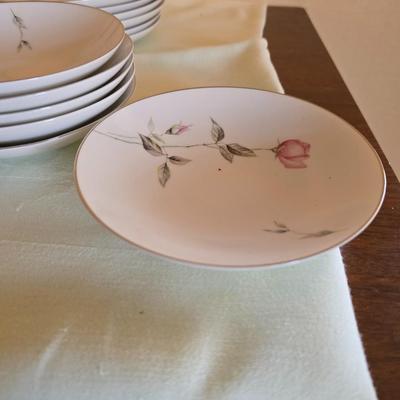 Vintage fine China dinnerware in the Dawn Rose pattern by Sango MCM China setting for Six - 6