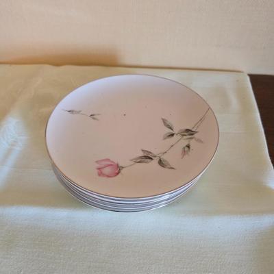 Vintage fine China dinnerware in the Dawn Rose pattern by Sango MCM China setting for Six - 6