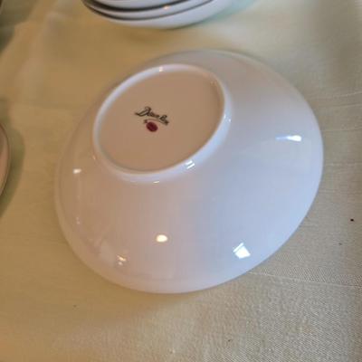 Vintage fine China dinnerware in the Dawn Rose pattern by Sango MCM China setting for Six - 6