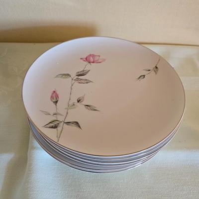Vintage fine China dinnerware in the Dawn Rose pattern by Sango MCM China setting for Six - 6