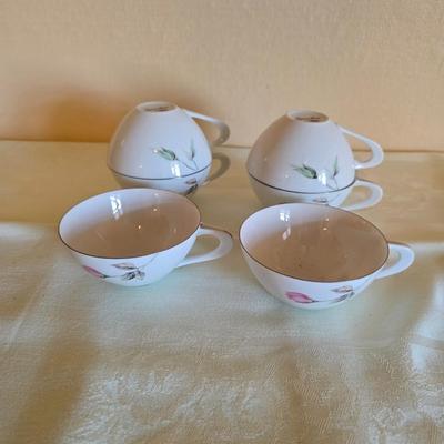 Vintage fine China dinnerware in the Dawn Rose pattern by Sango MCM China setting for Six - 6