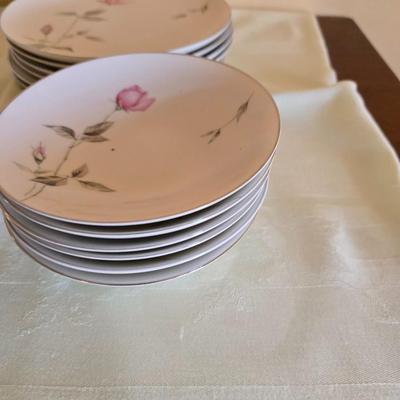 Vintage fine China dinnerware in the Dawn Rose pattern by Sango MCM China setting for Six - 6