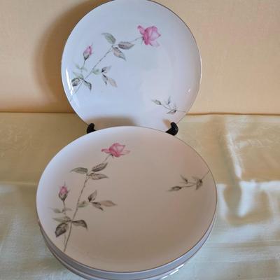 Vintage fine China dinnerware in the Dawn Rose pattern by Sango MCM China setting for Six - 6