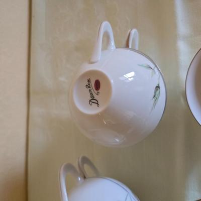 Vintage fine China dinnerware in the Dawn Rose pattern by Sango MCM China setting for Six - 6