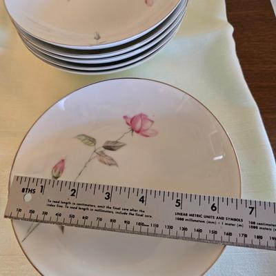 Vintage fine China dinnerware in the Dawn Rose pattern by Sango MCM China setting for Six - 6