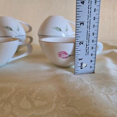 Vintage fine China dinnerware in the Dawn Rose pattern by Sango MCM China setting for Six - 6