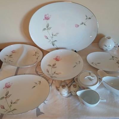 Serving pieces - Dawn Rose fine china dinnerware, manufactured by Sango and Style House in Japan.