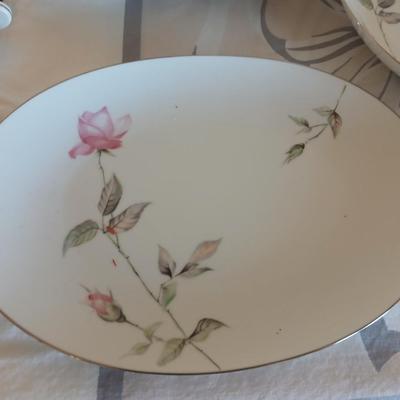 Serving pieces - Dawn Rose fine china dinnerware, manufactured by Sango and Style House in Japan.