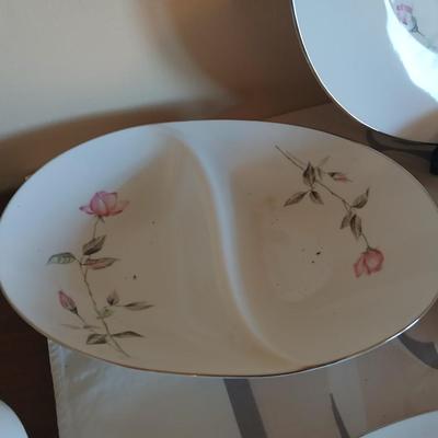 Serving pieces - Dawn Rose fine china dinnerware, manufactured by Sango and Style House in Japan.