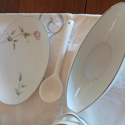 Serving pieces - Dawn Rose fine china dinnerware, manufactured by Sango and Style House in Japan.