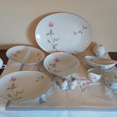 Serving pieces - Dawn Rose fine china dinnerware, manufactured by Sango and Style House in Japan.