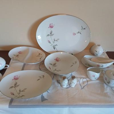 Serving pieces - Dawn Rose fine china dinnerware, manufactured by Sango and Style House in Japan.