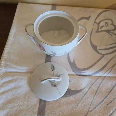 Serving pieces - Dawn Rose fine china dinnerware, manufactured by Sango and Style House in Japan.