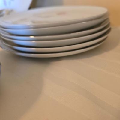 Vintage fine China dinnerware in the Dawn Rose pattern by Sango MCM China setting for Five - 5