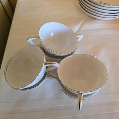 Vintage fine China dinnerware in the Dawn Rose pattern by Sango MCM China setting for Five - 5