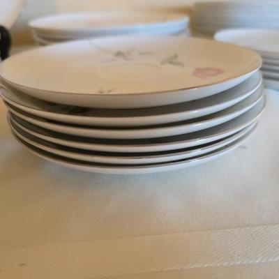 Vintage fine China dinnerware in the Dawn Rose pattern by Sango MCM China setting for Five - 5