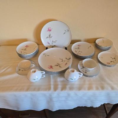 Vintage fine China dinnerware in the Dawn Rose pattern by Sango MCM China setting for Five - 5