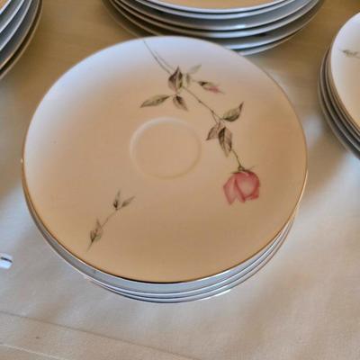 Vintage fine China dinnerware in the Dawn Rose pattern by Sango MCM China setting for Five - 5