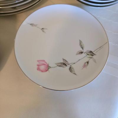 Vintage fine China dinnerware in the Dawn Rose pattern by Sango MCM China setting for Five - 5
