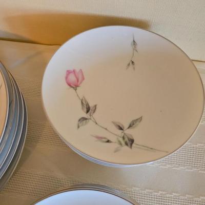 Vintage fine China dinnerware in the Dawn Rose pattern by Sango MCM China setting for Five - 5