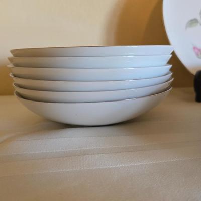 Vintage fine China dinnerware in the Dawn Rose pattern by Sango MCM China setting for Five - 5