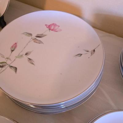 Vintage fine China dinnerware in the Dawn Rose pattern by Sango MCM China setting for Five - 5
