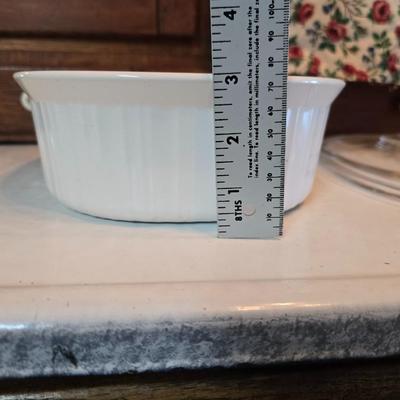 Corningware cookware with Litton micro-browner - and an apron