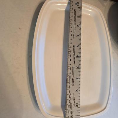 Corningware cookware with Litton micro-browner - and an apron