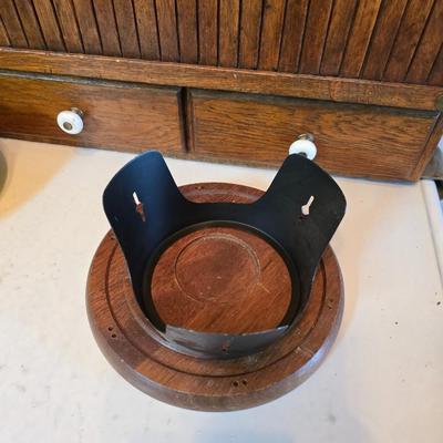 vintage, mid-century modern avocado green fondue pots - orange fondue pot - and a retro General Electric (GE) electric skillet.