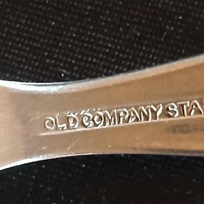 Old Company Stainless flatware -partial set with plastic serve ware pieces - large salad bowl - divided dishes - platter & bowl