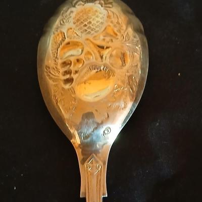 Kitchen metalware including mid-century modern chrome and pressed glass lazy Susan appetizer serving tray - metal trays - utensils and more