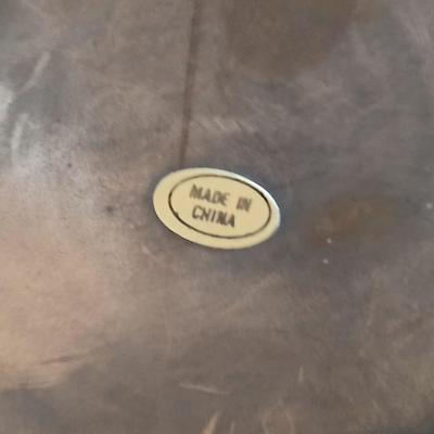 Kitchen metalware including mid-century modern chrome and pressed glass lazy Susan appetizer serving tray - metal trays - utensils and more