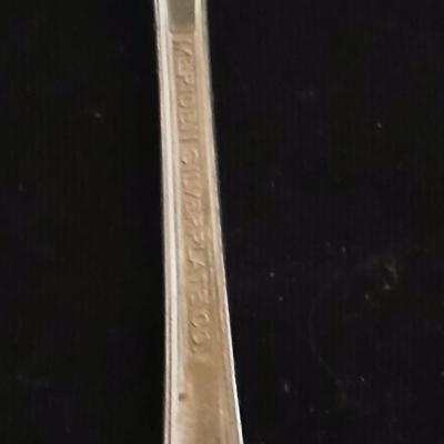 Kitchen metalware including mid-century modern chrome and pressed glass lazy Susan appetizer serving tray - metal trays - utensils and more