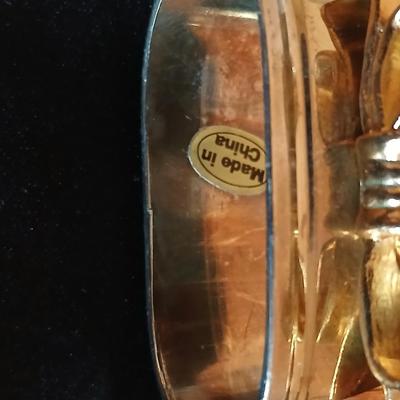 Kitchen metalware including mid-century modern chrome and pressed glass lazy Susan appetizer serving tray - metal trays - utensils and more