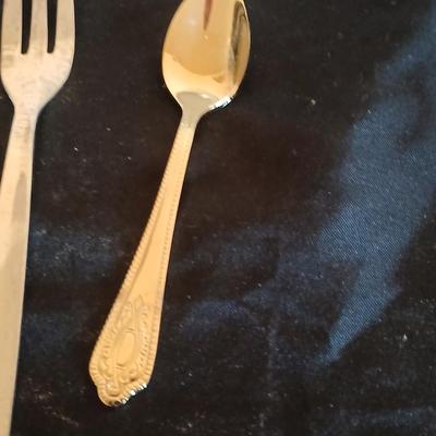 Kitchen metalware including mid-century modern chrome and pressed glass lazy Susan appetizer serving tray - metal trays - utensils and more