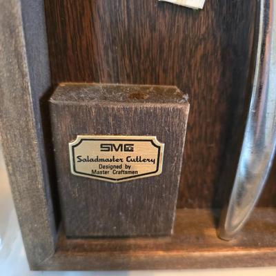 Kitchen knives - including new set of Pioneer branded Chuppa knives - sharpening stone and tools and a cutting board