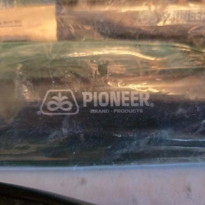 Kitchen knives - including new set of Pioneer branded Chuppa knives - sharpening stone and tools and a cutting board