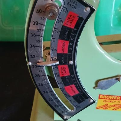 Eggs! Brower Chicken-Turkey Egg Scale / "Jiffy-Way" scale Plastic 18 count egg cartons - -metal egg basket and egg box with...